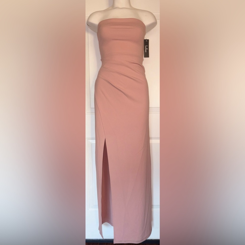 NWT Lulu’s Princess Moment Mauve Strapless Long Dress Gown size Small